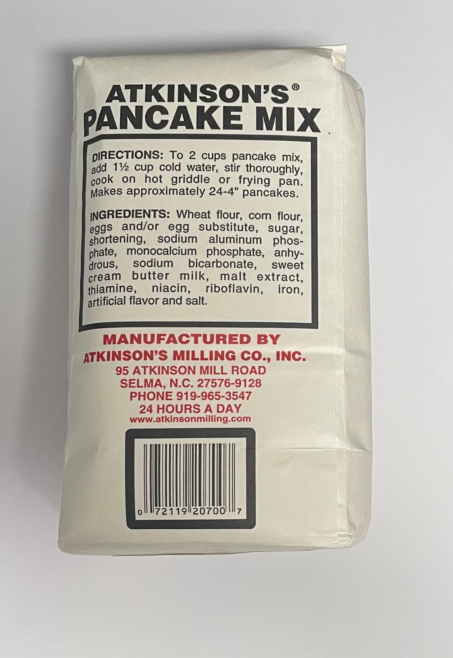 Buttermilk Pancake Mix Atkinson s Mill in Selma NC Roots for