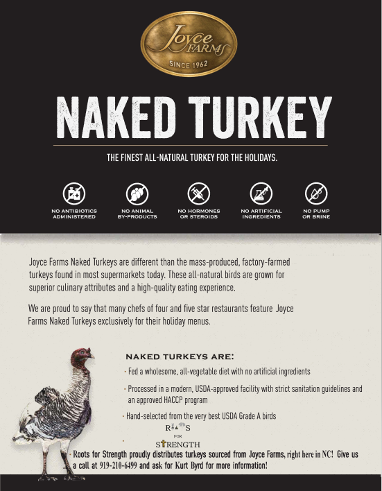Turkey (19-20lbs) Joyce Farms Naked Turkey